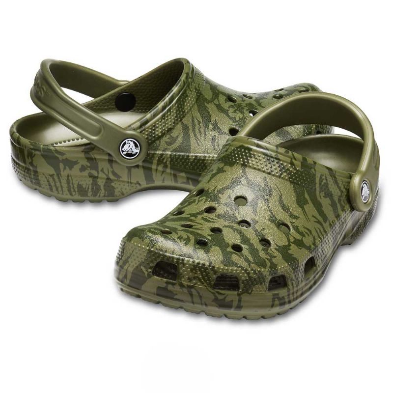 Crocs Classic Printed Camo Clog Army Green UK 9-10 EUR 43-44 US M10/W12 (206454-309)
